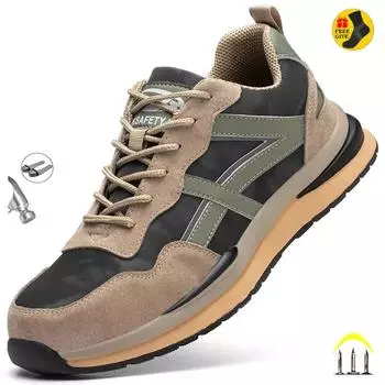 Водонепроницаемая рабочая защитная обувь, стальной носок, светоотражающая полоска, неразрушимые противоударные мужские кроссовки, строительная мужская обувь 37