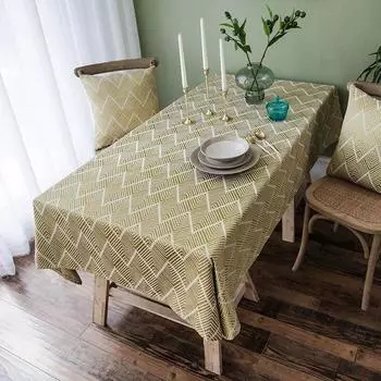 Водонепроницаемая роскошная японская скатерть для чайного стола из скандинавского хлопка и льна с принтом 90x90cm