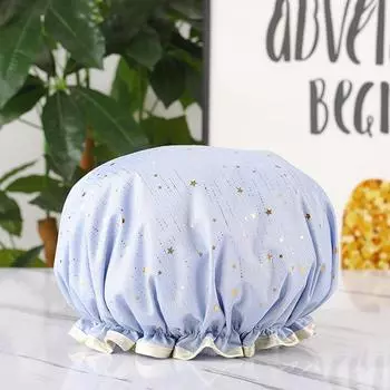 Водонепроницаемая шапочка для душа, двойная эластичная шапочка для душа, пылезащитный и дымонепроницаемый шампунь A2