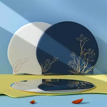 Водонепроницаемая шапочка для плавания для женщин, силиконовая, высокоэластичная, удобная, с принтом, шапочка для плавания для бассейна 24CM розовый