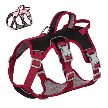 Водонепроницаемая шлейка для собак, дышащая сетчатая подкладка, светоотражающий нейлоновый жилет для собак, шлейки для маленьких и средних собак для пеших прогулок питбуля S чёрный