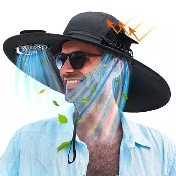 Водонепроницаемая шляпа от солнца с вентилятором на солнечной батарее 2, двухрежимная кепка с вентилятором на солнечной батарее, практичная летняя шляпа от солнца Style 6