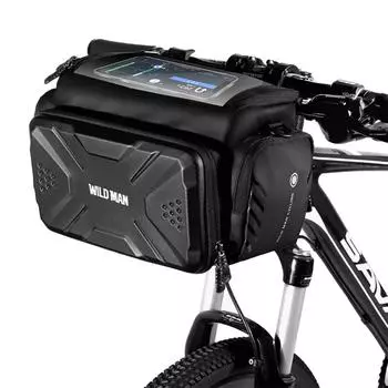 Водонепроницаемая складная сумка для велосипеда, большая вместительная сумка для велосипеда с передней трубкой, сумка на руль 4l чёрный