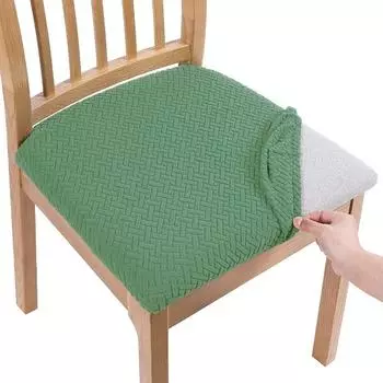 Водонепроницаемая спандексная обивка для столовой, твердый чехол для сиденья стула, съемные чехлы с моющейся защитой для мебели чёрный