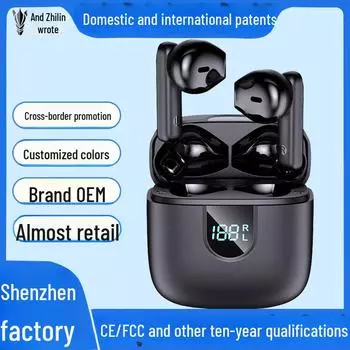 Водонепроницаемая спортивная Bluetooth-гарнитура True Wireless с двойным микрофоном, шумоподавлением и длительным временем работы от аккумулятора Standard version A18 чёрный