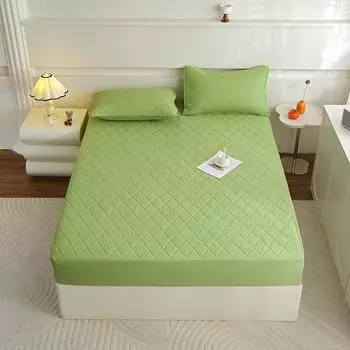 Водонепроницаемая стеганая простыня на резинке: Машинная стирка Непромокаемый наматрасник и топпер для кроватей стандартного размера США Matching Pillowcases Pair