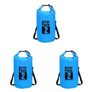 - Водонепроницаемая сухая сумка емкостью 2 л для плавания на открытом воздухе, каякинга и дрейфа. (синий)
