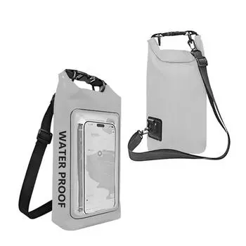 Водонепроницаемая сумка через плечо 2 в 1, сухая сумка для мобильного телефона, сумка для хранения из ПВХ, для плавания, отдыха на природе, для пляжа, для лодок, для водных видов спорта, аксессуары серый