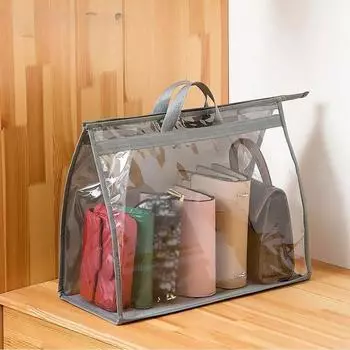 Водонепроницаемая сумка для хранения большой емкости, сумка-сумка, влагостойкая сумка для хранения в гардеробе, сумка-органайзер, прозрачный мешок для пыли S бежевый