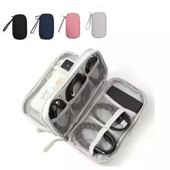 Водонепроницаемая сумка для хранения кабеля данных, двухслойная сумка для паспорта, жесткий диск для планшета светло-серый