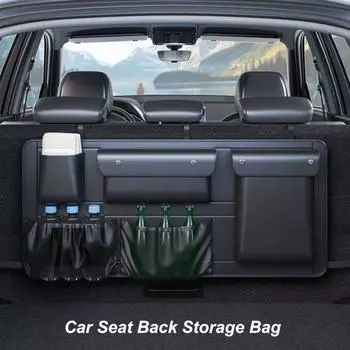 Водонепроницаемая сумка для хранения на заднем сиденье, ящик для хранения, карман на спинку сиденья автомобиля, органайзер для багажника автомобиля, грузовика, внедорожника, фургона чёрный