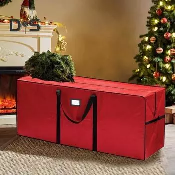 Водонепроницаемая сумка для хранения новогодней елки с усиленной ручкой, застежкой-молнией, большой вместимостью, влагозащитная сумка для искусственной елки S зелёный