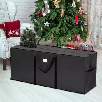 Водонепроницаемая сумка для хранения рождественской елки с усиленной ручкой, застежкой-молнией, большой вместимостью, влагостойкостью S зелёный