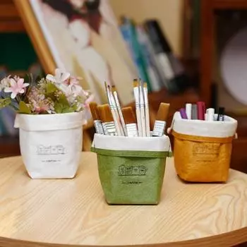 Водонепроницаемая сумка для хранения с квадратным основанием, прочная многофункциональная подставка для растений, канцелярские принадлежности, всякая всячина, походные принадлежности, пикник, столовые приборы, бумажный мешочек