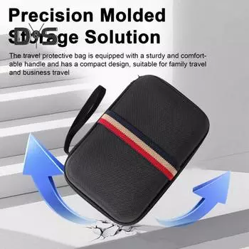 Водонепроницаемая сумка для хранения с сетчатым карманом, застежкой-молнией, большой вместимостью, ударопрочная, устойчивая к ударам, сумка для хранения игровой консоли чёрный