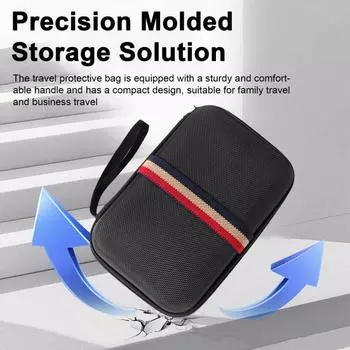 Водонепроницаемая сумка для хранения с сетчатым карманом, застежкой-молнией, большой вместимостью, ударопрочная, устойчивая к ударам, сумка для хранения игровой консоли чёрный