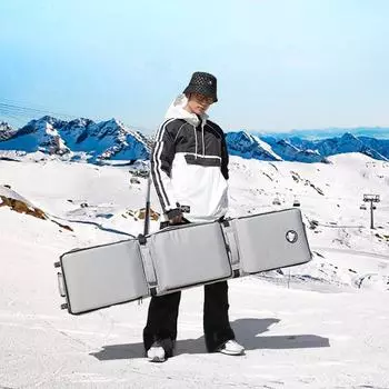 Водонепроницаемая сумка для лыжных колес с отдельными отделениями и регулируемыми плечевыми ремнями - сумка Chailisi для одного или двух человек 175x35cm suitable for 163-173 snowboards грязно-белый