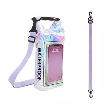 Водонепроницаемая сумка для плавания, многофункциональная сумка для хранения сенсорного экрана, сумка для мобильного телефона из ПВХ 2 в 1, аксессуары для активного отдыха на воде, для лодок и спорта 2L разноцветный