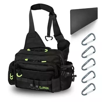 Водонепроницаемая сумка для рыбалки WATACHAMP на одно плечо 1000D с 5-7 л большим двойным подвижным плечом, съемным держателем для удилищ на талии для горных путешествий