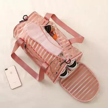 Водонепроницаемая сумка для спорта и йоги из ПВХ - Cross-Border Outdoor & Travel Fitness Bag 20-35L розовый