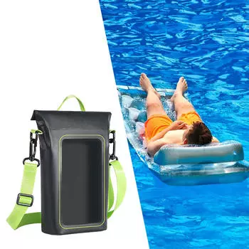 Водонепроницаемая сумка для телефона, сухой и легкий чехол для мобильного телефона из ПВХ для подводной гребли White Orange