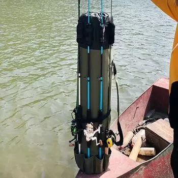 Водонепроницаемая сумка для удочек, сумка для удочек большой емкости, чехол для переноски удочек, рыбалка на открытом воздухе чёрный