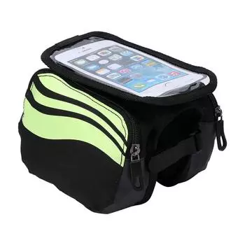Водонепроницаемая сумка для велосипедной рамы, передняя часть, верхняя труба, телефон, сенсорный экран, лаймово-зеленый