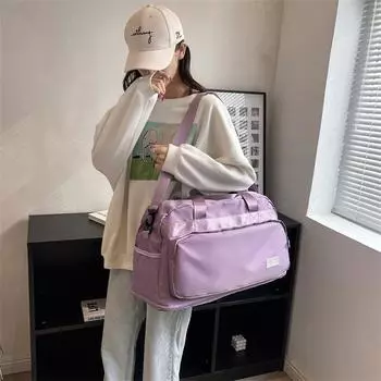 Водонепроницаемая сумка для занятий йогой для сухого и влажного разделения, женская спортивная сумка для фитнеса на открытом воздухе, дорожная сумка большой вместительности чёрный