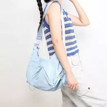 Водонепроницаемая сумка из нейлоновой ткани для пельменей, спортивная сумка для отдыха, мужская и женская сумка через плечо большой вместимости синий