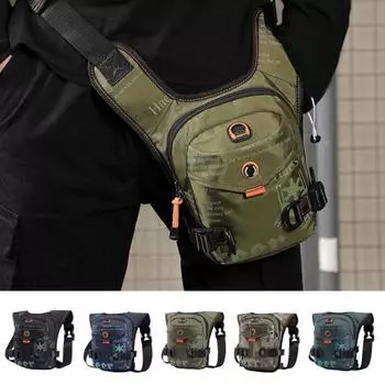 Водонепроницаемая сумка на бедро Outdoor Leg Pack с отверстием для наушников, регулируемым ремешком, вместительная поясная сумка с несколькими карманами для пеших прогулок, велоспорта, рыбалки, путешествий чёрный