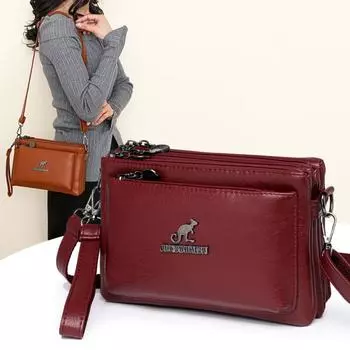 Водонепроницаемая сумка на плечо с несколькими карманами на молнии в стиле ретро, квадратная сумка для телефона из искусственной кожи, сумка через плечо для девочек белый