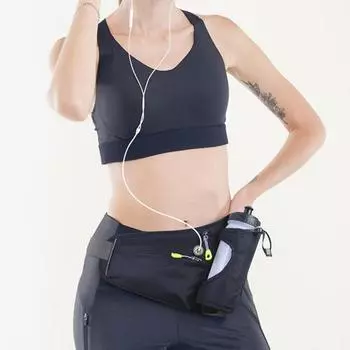 Водонепроницаемая сумка на пояс для бега, спортивная сумка на пояс с бутылкой воды, регулируемая сумка на пояс для бега, езды на велосипеде, пешего туризма темно-серого