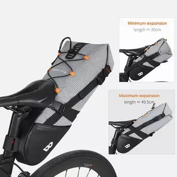 Водонепроницаемая сумка на седло для велосипеда, сумка на сиденье велосипеда 10 л, дорожная сумка для горного велосипеда, сумка для велосипеда, корзина серый