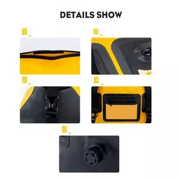 Водонепроницаемая сумка на заднее сиденье мотоцикла Большая вместительная сумка для мотоцикла Универсальная задняя сумка для езды на мотоцикле 66L жёлтый