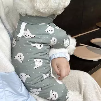 Водонепроницаемая теплая куртка для собак с принтом медведя, зимнее пальто для собак, хлопковая одежда для четвероногих собак, аксессуары для щенков чихуахуа, пуделя, бишона XS зелёный