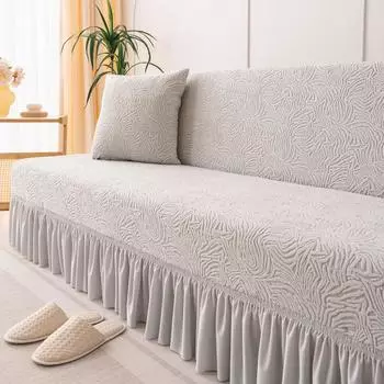 Водонепроницаемая юбка жаккардовый флисовый чехол для дивана все включено универсальный четырехсезонный универсальный для гостиной эластичный прямой ряд S size (120-150cm)