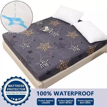 Водонепроницаемая удобная простыня с принтом, водонепроницаемый наматрасник с эластичной лентой, дышащее покрывало против клещей, постельное белье 80X200X30cm Only a Sheet