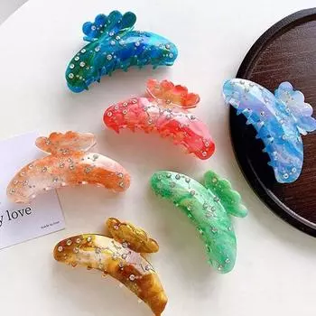 Водонепроницаемая уксусная кислота акула зажим дизайн рыбий хвост девушка аксессуары для волос вечеринка зелёный