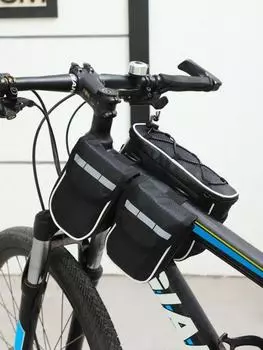 Водонепроницаемая сумка для горного велосипеда 4 в 1: Верхняя труба, передняя балка, седло, труба - велосипедное оборудование Four in one красный