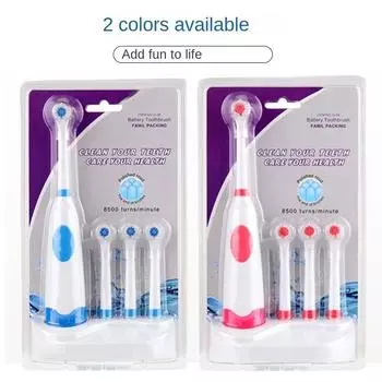 Водонепроницаемая вращающаяся бытовая электрическая зубная щетка для мытья, отбеливания и защиты зубов. Автоматическая зубная щетка 1 pcs 4 brush heads1