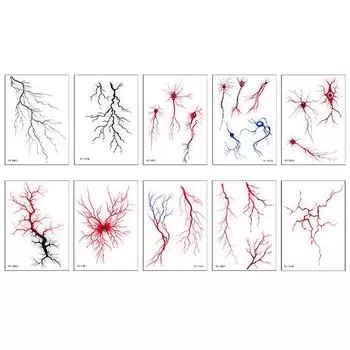 Водонепроницаемая временная татуировка-наклейка черного красного цвета, поддельная татуировка, татуировка на руку, боди-арт для женщин и мужчин