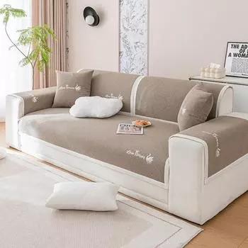 Водонепроницаемая вышитая подушка для дивана с изображением лебедя, универсальная подушка для дивана Four Seasons, нескользящая однотонная подушка для дивана с защитой от шерсти домашних животных 70x70cm 1pcs