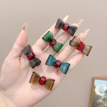 Водонепроницаемая заколка для волос с бантом из уксусной кислоты с золотой этикеткой, мини-заколка для волос, аксессуары для волос, заколка для вечеринки зелёный