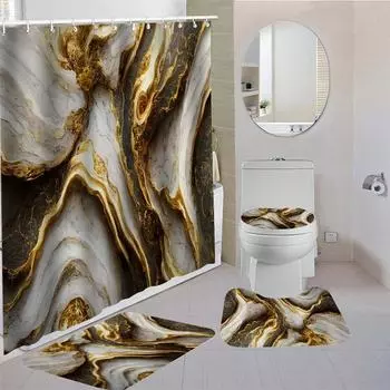 Водонепроницаемая занавеска для душа с 12 крючками, чехлы для унитазов, сиденья, коврики для ванной для ванной комнаты, нескользящий коврик, ковер, занавеска для окон 1