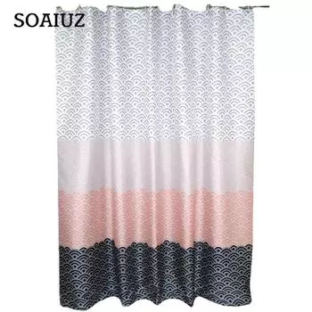 Водонепроницаемая занавеска для душа с крючками, утолщенная водонепроницаемая полиэфирная ткань, ткань для занавески для душа 80*180CM