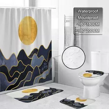 Водонепроницаемая занавеска для душа, занавески для ванной комнаты, морской пейзаж, экран для ванной, декор для ванной комнаты A-M