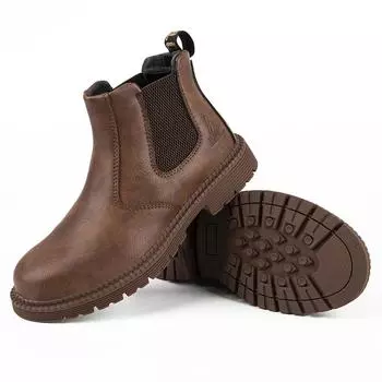 Водонепроницаемая защитная рабочая обувь для мужчин, обувь для сварщиков, кожаные ботинки со стальной головкой, мужская обувь, неразрушимая строительная защитная обувь 40 хаки