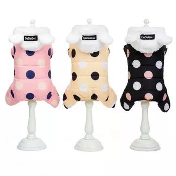 Водонепроницаемая зимняя одежда для собак, теплое плюшевое пуховое пальто для домашних животных, комбинезон, одежда для щенков, костюм чихуахуа для маленьких собак XXL чёрный