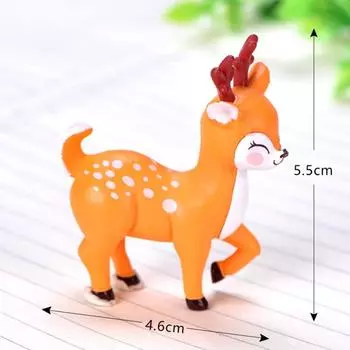 Водонепроницаемое мини-украшение в виде мультяшного оленя сика, пластиковая статуэтка животного, украшение для дома D
