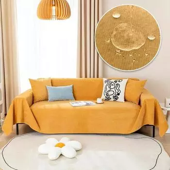Водонепроницаемое одеяло для дивана, многоцелевой однотонный чехол для мебели, прочный тканевый пылезащитный чехол с защитой от царапин, домашний декор для гостиной S(90x180cm)